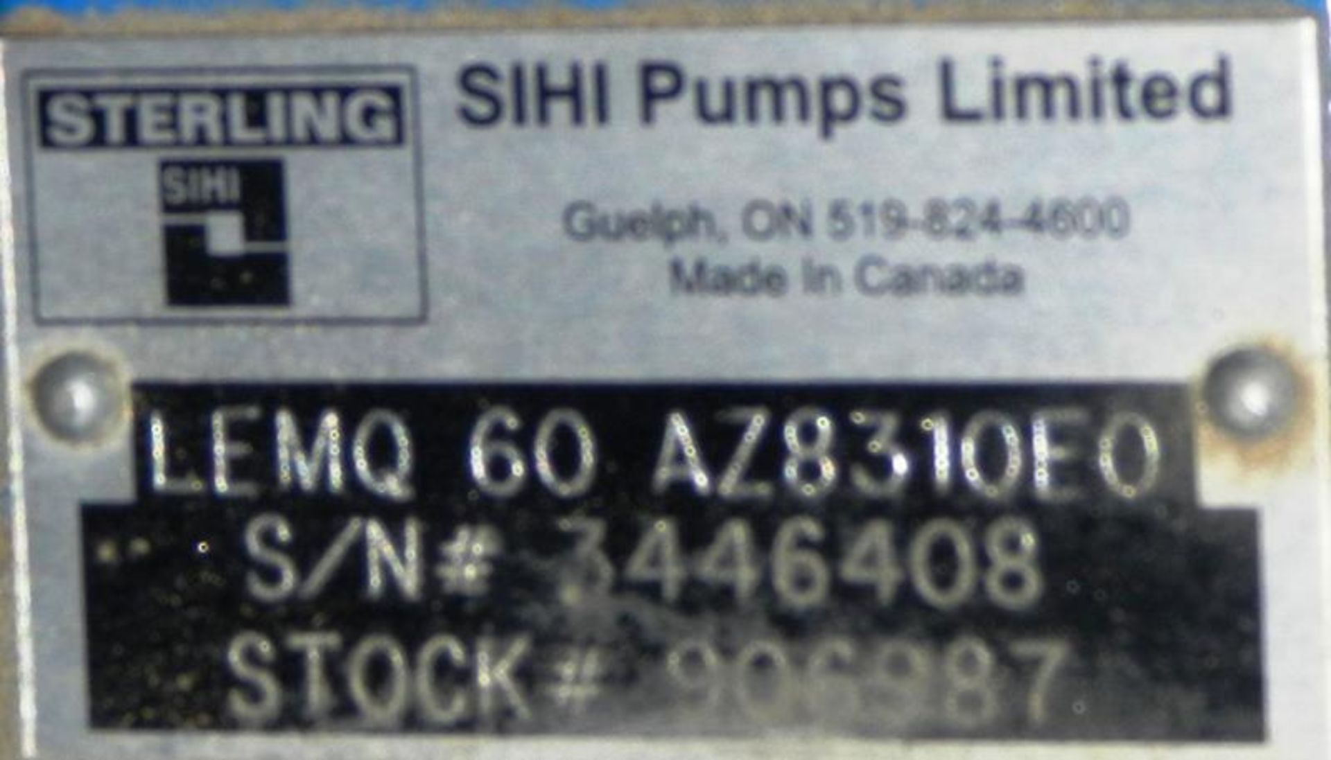 Sterling Sihi Lemq 60 Az8310e0 Pump Skid - Image 6 of 7