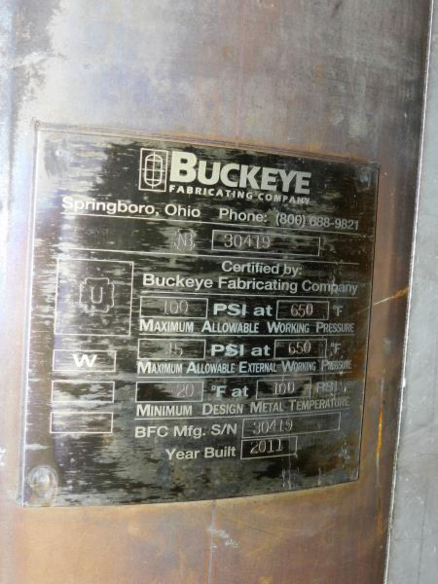 Buckeye 85 Gallon Stainless Steel Vessel - Image 8 of 8