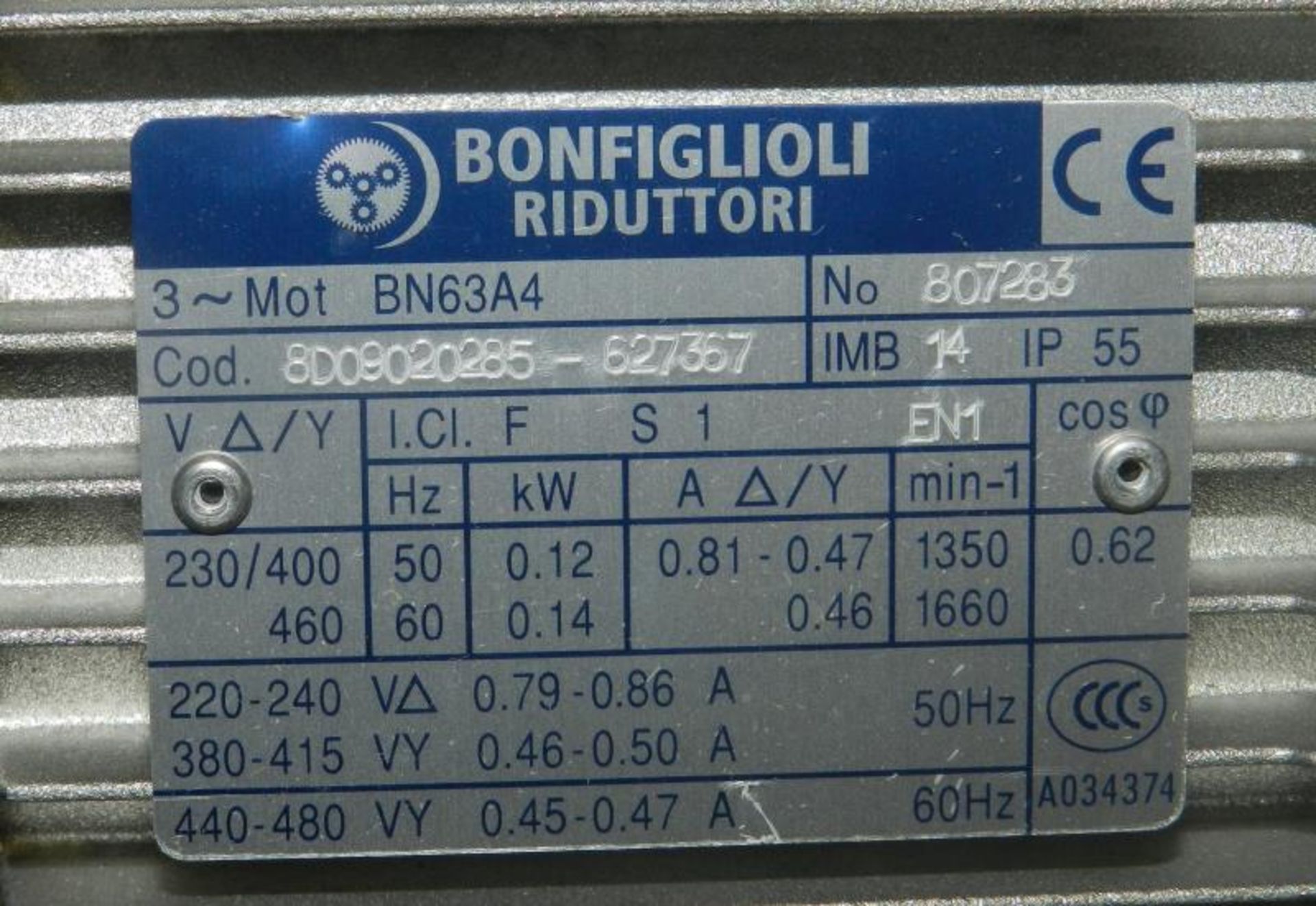 Bonfiglioli Riduttori BN63A4 Motor 0.12/0.14 kW w/ Encoder ~ New in Box - Image 4 of 4