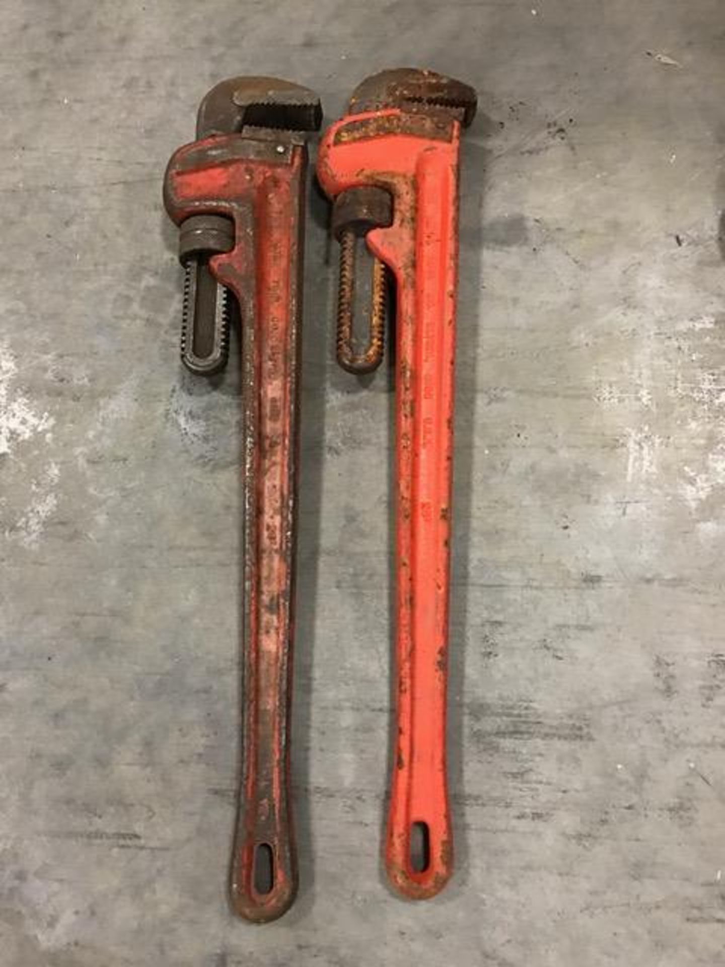 TWO 24" HEAVY DUTY RIDGID PIPE WRENCHES