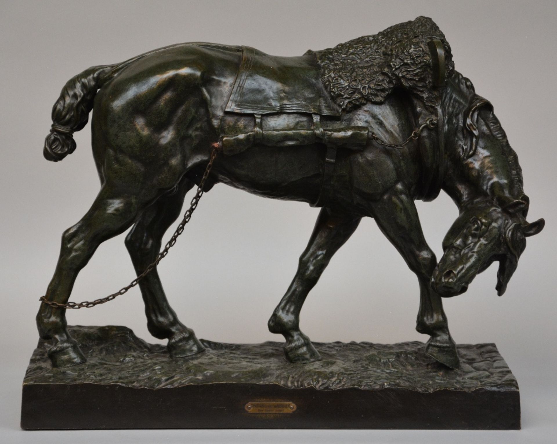 Leduc, 'Cheval de Labour', bronze, H 51 - W 65 - D 27,5 cm