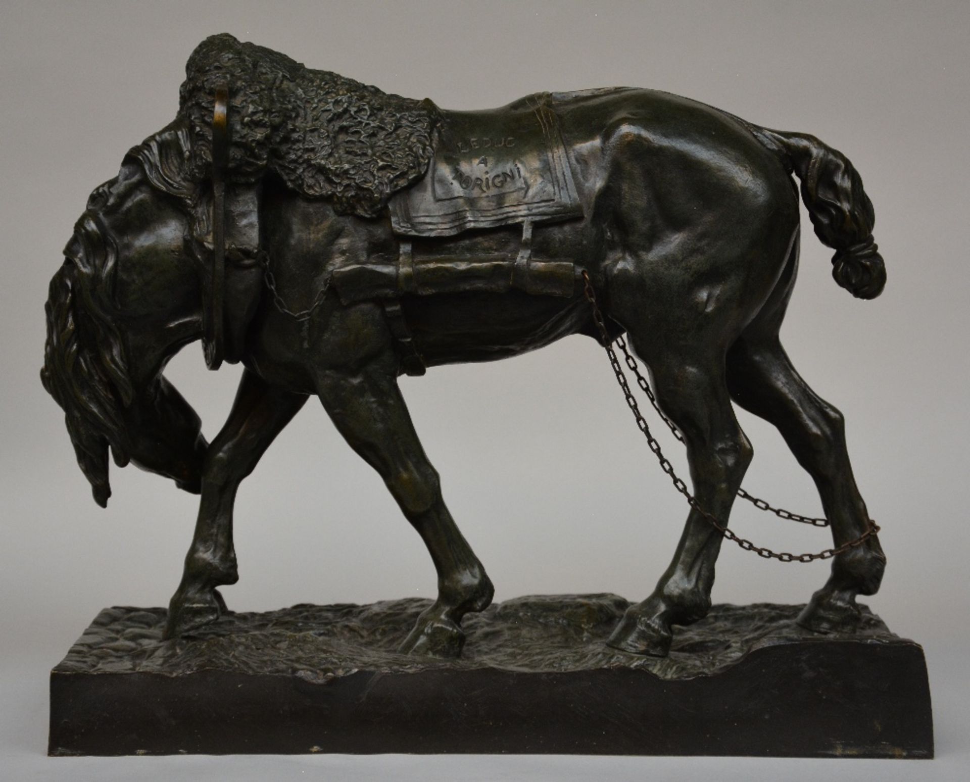 Leduc, 'Cheval de Labour', bronze, H 51 - W 65 - D 27,5 cm - Bild 3 aus 7