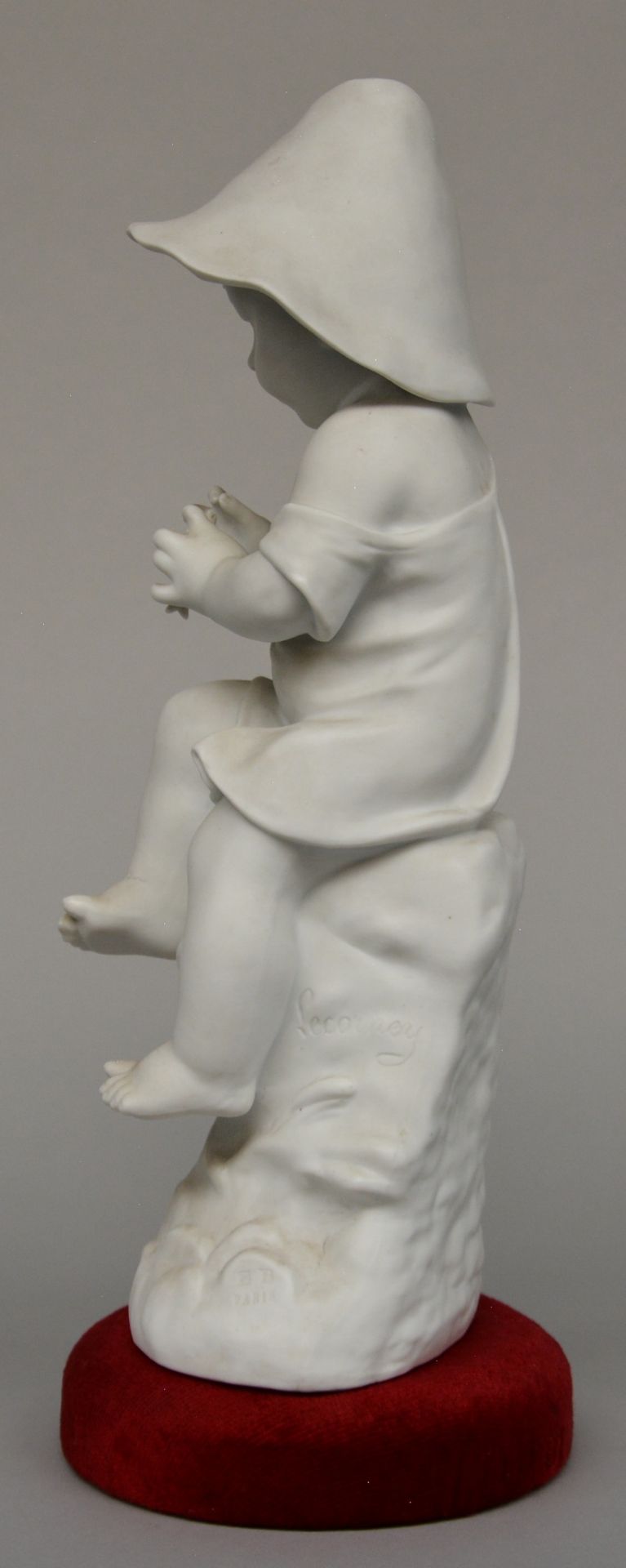Leconney, a biscuit figure of a young child, H 39,5 cm - Image 2 of 6