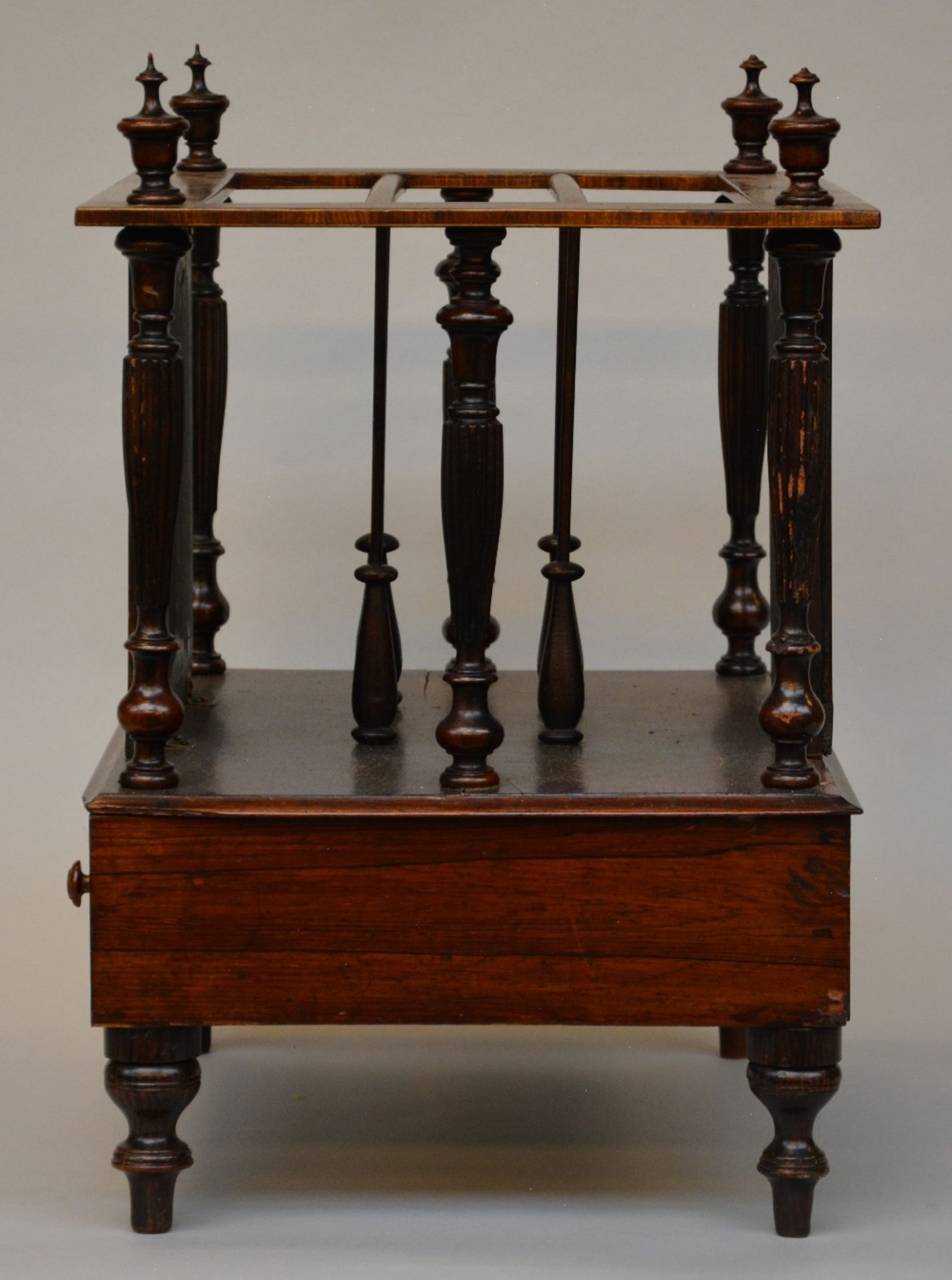 A 19thC rosewood and marquetry Canterbury, H 58,5 - W 49,5 - D 38 cm - Bild 2 aus 4