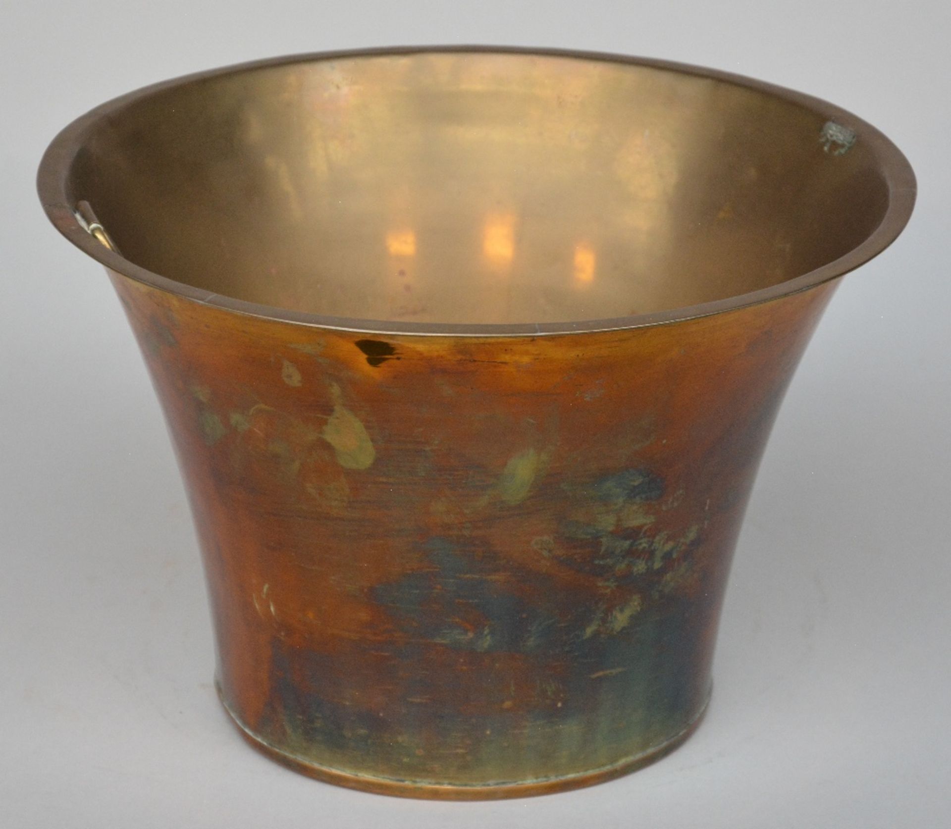 Mahogany and brass tea stove, 19thC, H 48 - Diameter 37,5 cm (minor damage) - Bild 5 aus 6