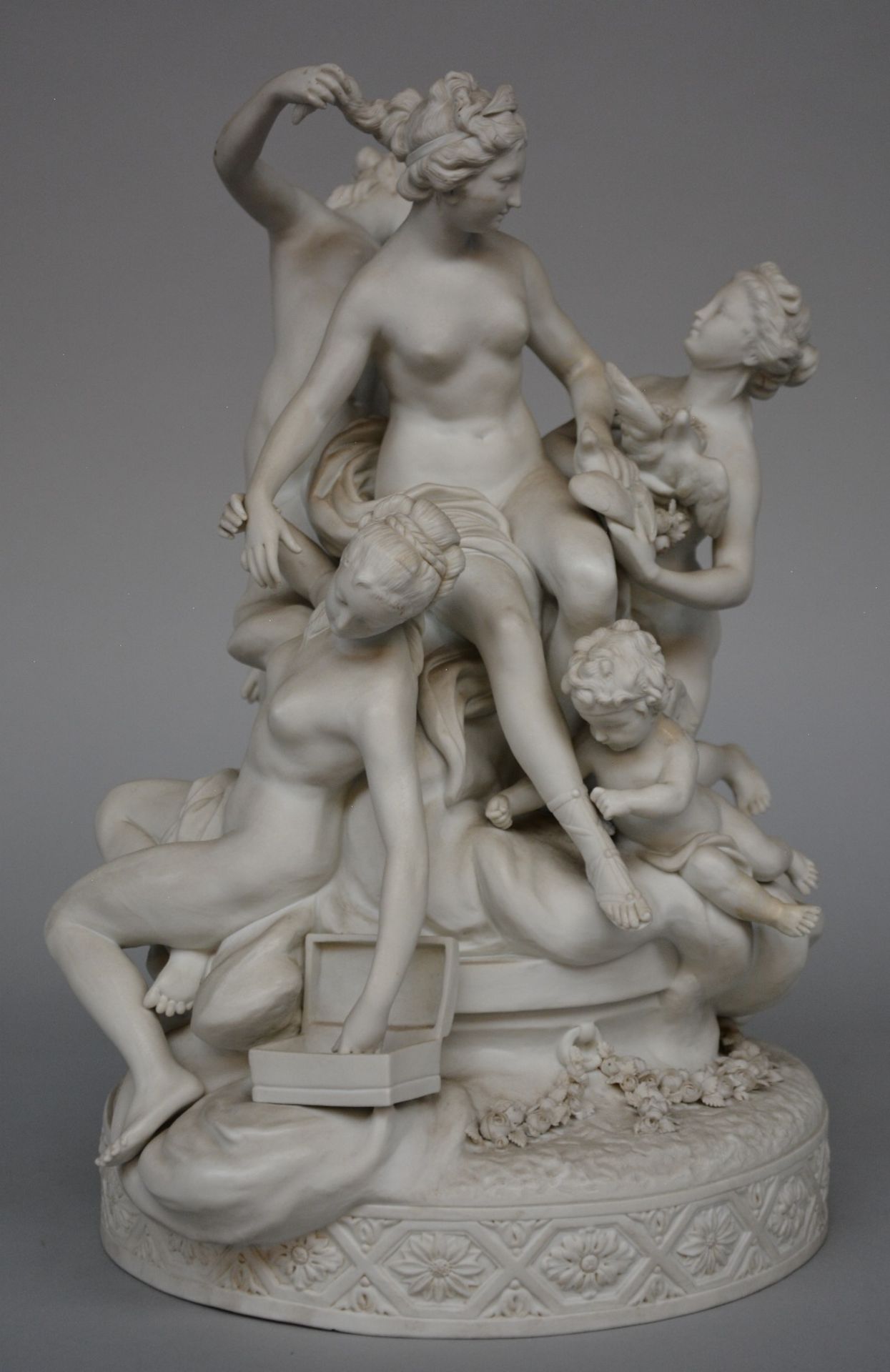 A S¨¨vres biscuit group depicting Venus at her Toilet, after Louis-Simon Boizot, marked, H 36,5