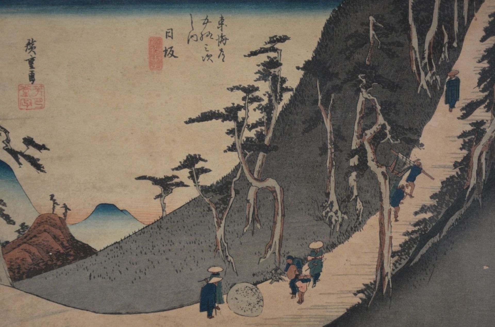 Two Japanese Ukiyo-e, Meiji period; added a black and white Ukiyo-e, late Meiji period, 13,5 x - Image 7 of 8