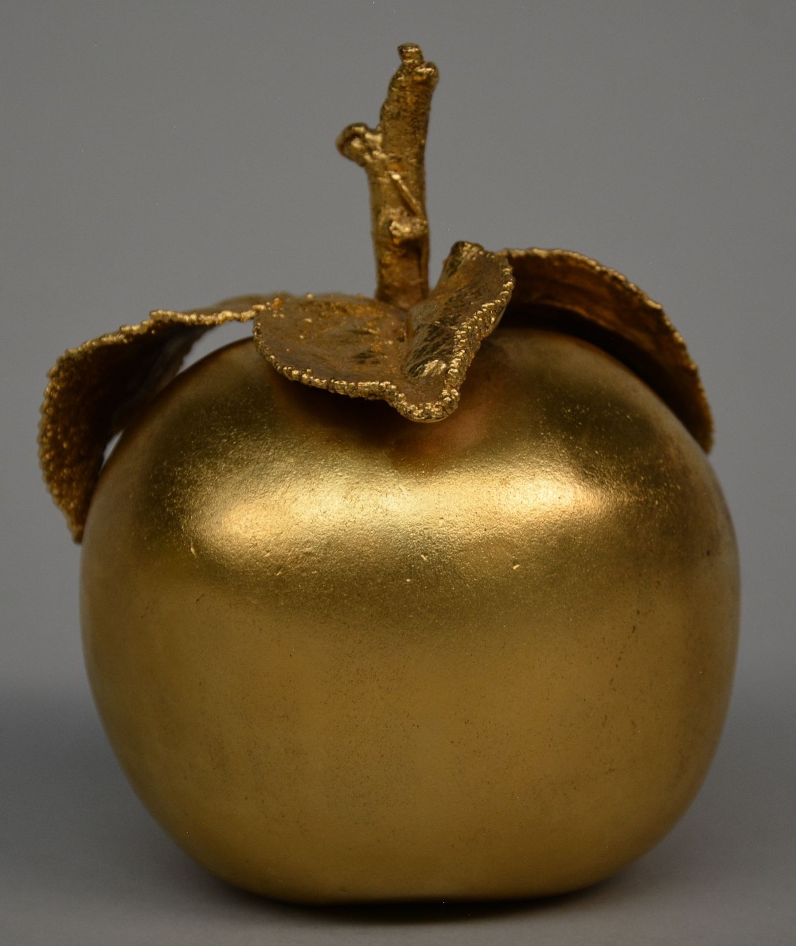 Lalanne C., "pomme bouche", gilt bronze sculpture, signed Lalanne - Artcurial 233/250, H 14 cm - Bild 3 aus 7