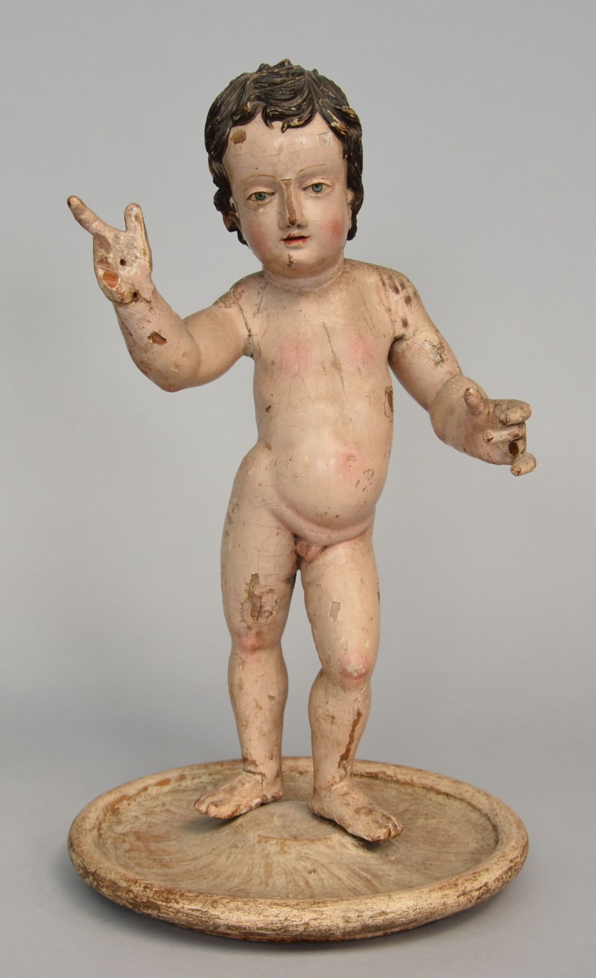 A Jesus figurine in polychromed wood, The Netherlands, early 18thC, H 40,5 cm