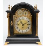 A Neoclassical Westminster tabel clock, ebonised wood and gilt bronze mounts, the dial marked '