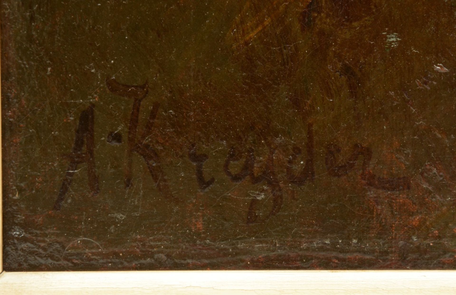 Kreyder A. J. still life, prunes in a basket, oil on canvas, 65,5 x 81,5 cm - Image 3 of 4