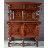 An oak Neo-Renaissance style cupboard, H 204,5 - W 166,5 - D 63 cm