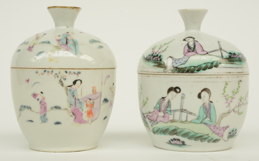 A lot of Chinese famille rose and polychrome decorated dishes and saucers, some marked; added two - Image 11 of 16