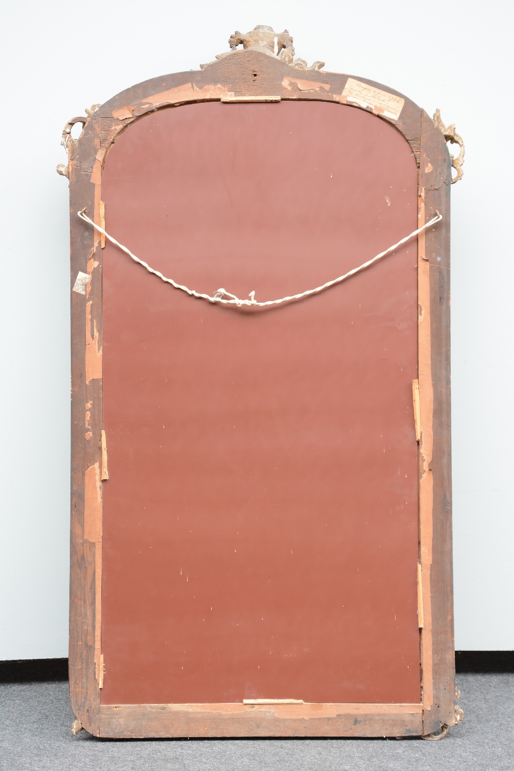 A Rococo style and period sculpted wood wall mirror, H 148 - W 83 cm - Image 2 of 5