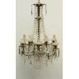 A crystal crown chandelier, H 95 - Diameter 60 cm