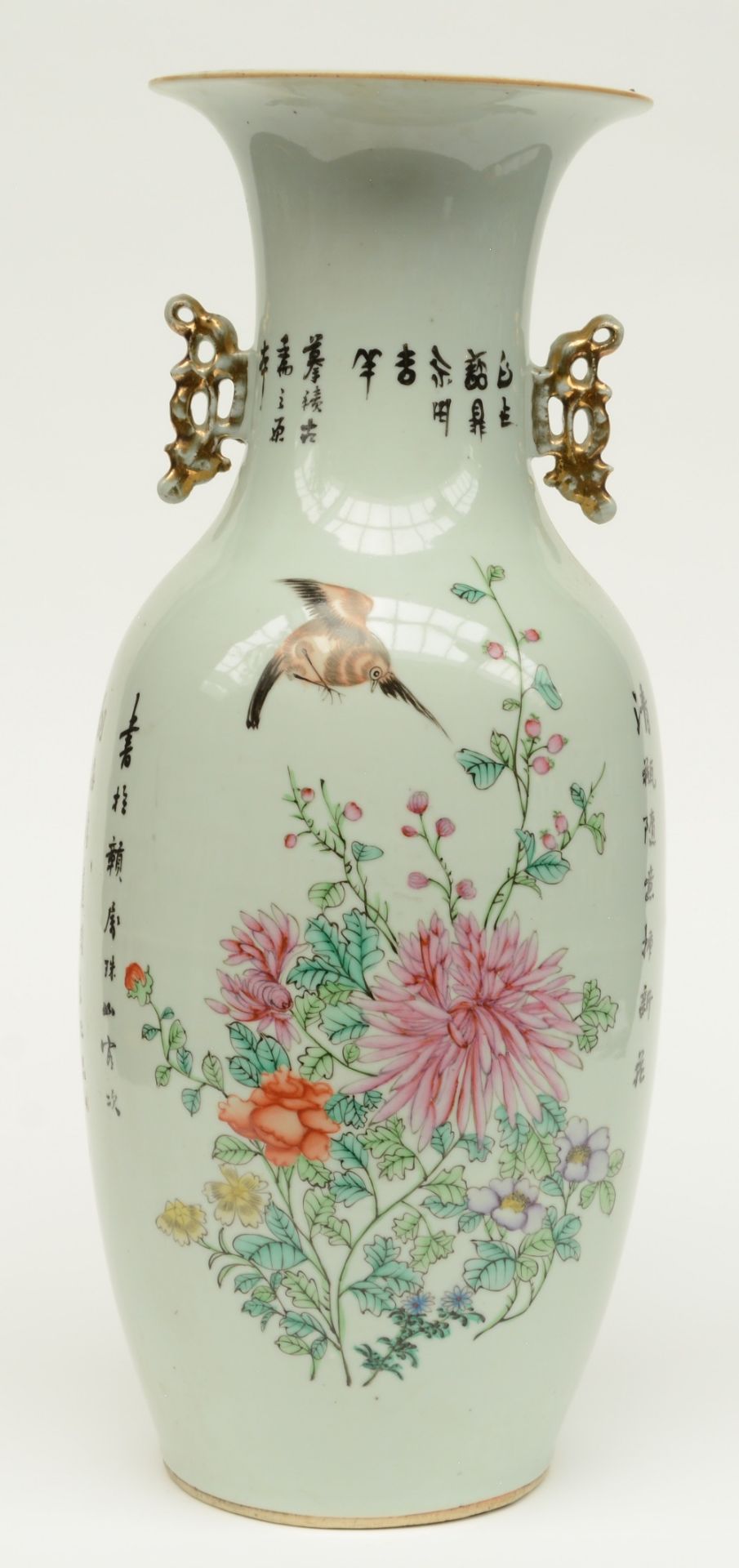 A Chinese polychrome decorated vase, painted on one side with the Eight Immortals and on the other - Image 3 of 6