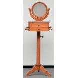 A mid-19thC swing mirror shaving stand, H 142,5 - W 51,5 - D 46,5 cm