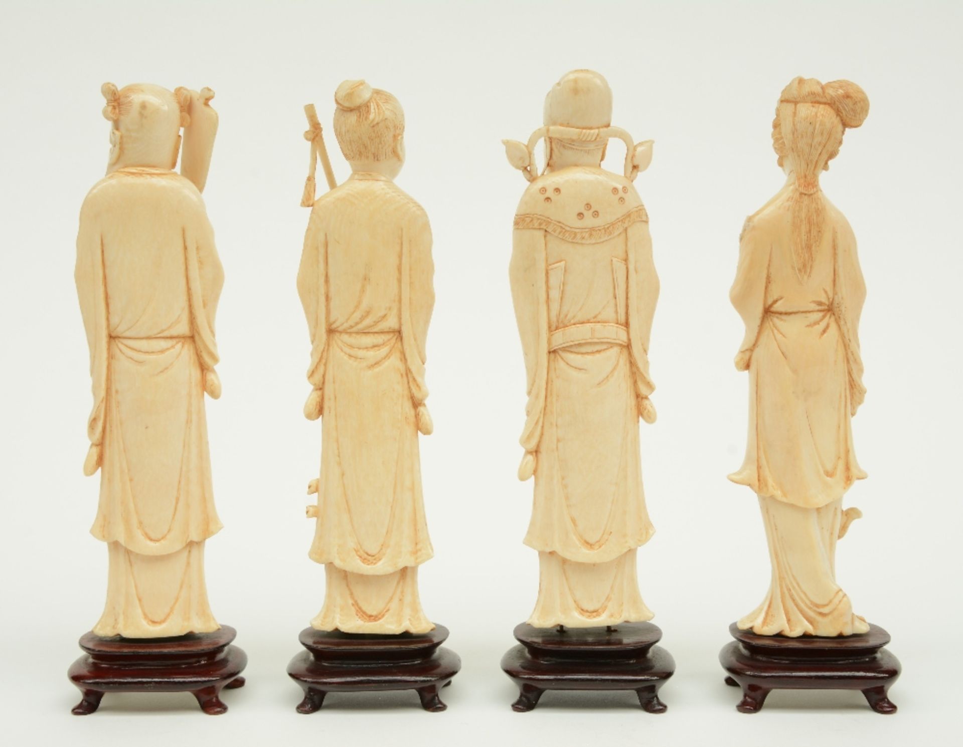 Series of the Chinese Eight Immortals, slightly tinted ivory, China, first quarter 20thC, H 23,3 - - Bild 5 aus 7