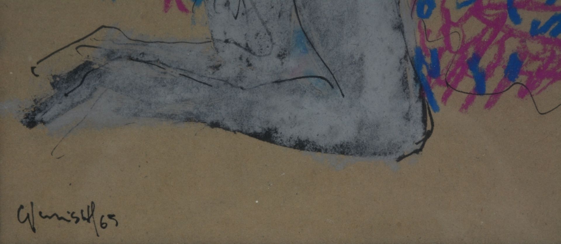 Vervisch G., two female nudes, Indian ink and pastel, 23 x 29 - 23 x 29 cm - Bild 6 aus 6