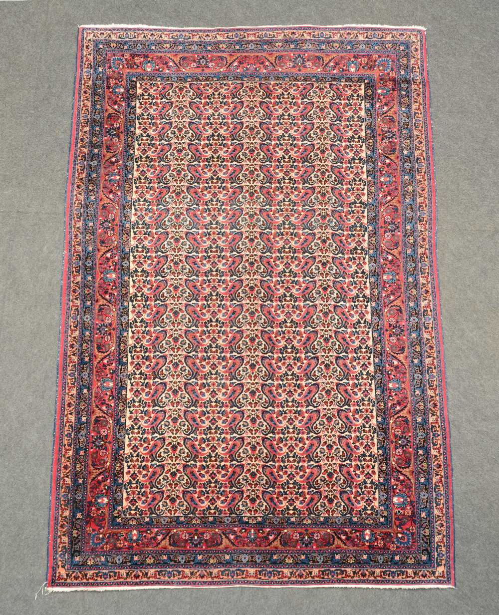 Oriental rug with floral motifs, wool on cotton, 142 x 219 cm