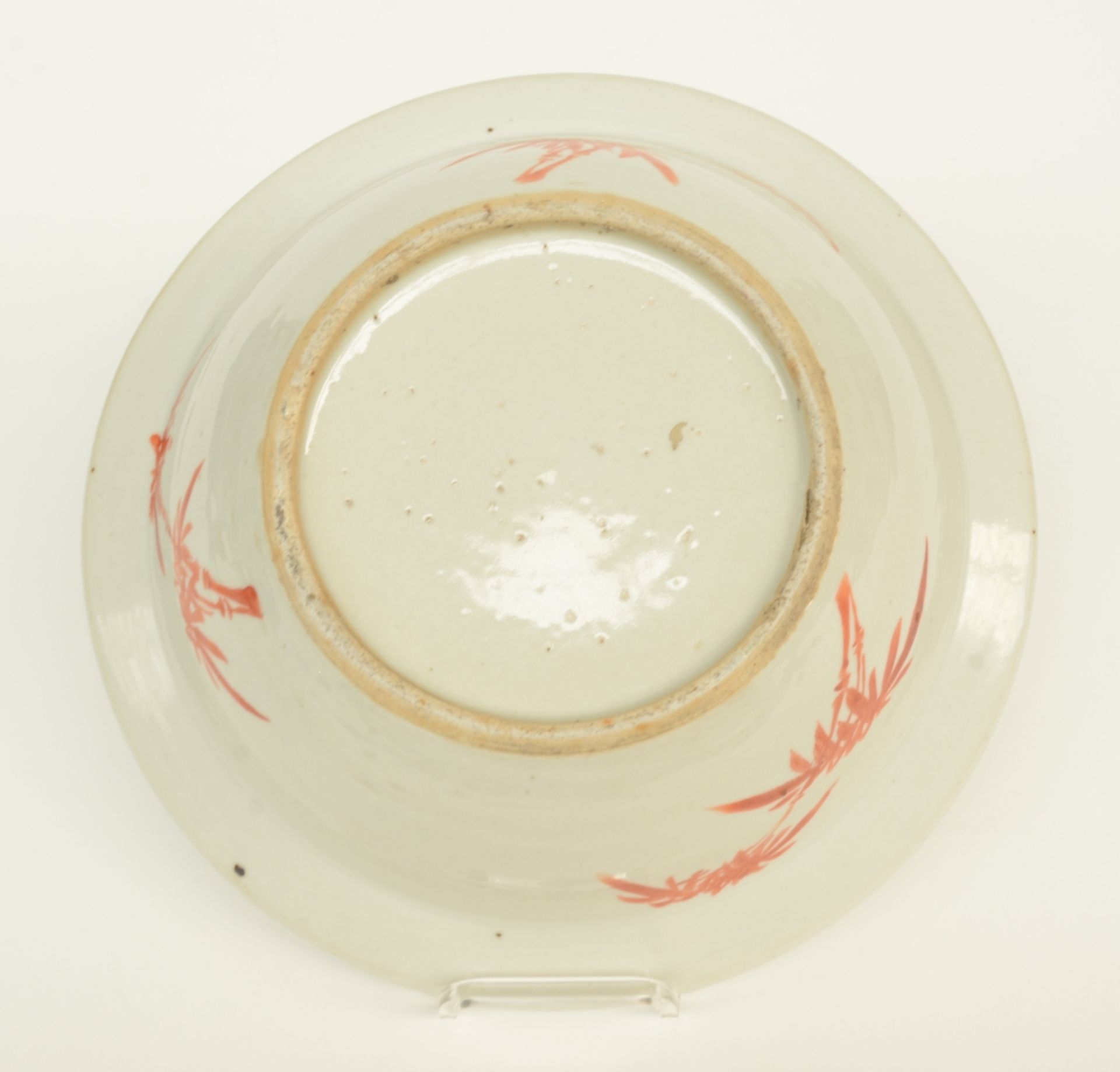 A Chinese bowl, plate and two dishes, famille rose and polychrome decorated, some marked, 19th- - Image 3 of 9