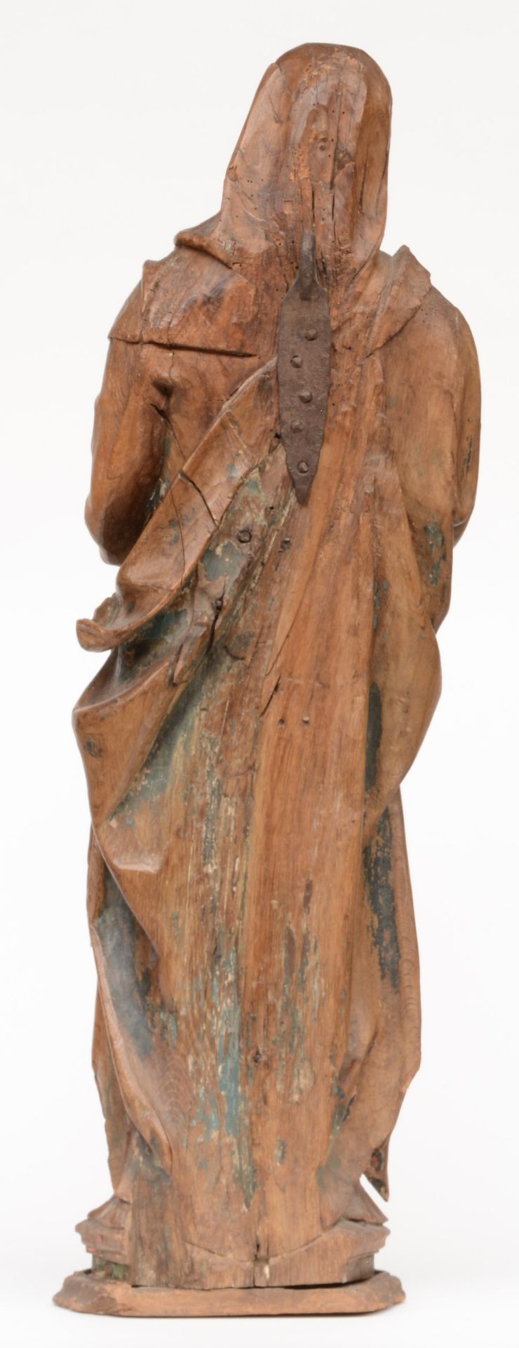 A late 16thC oak female saint sculpture, with traces of polychromy, Low Countries, H 100,5 cm - Image 3 of 4