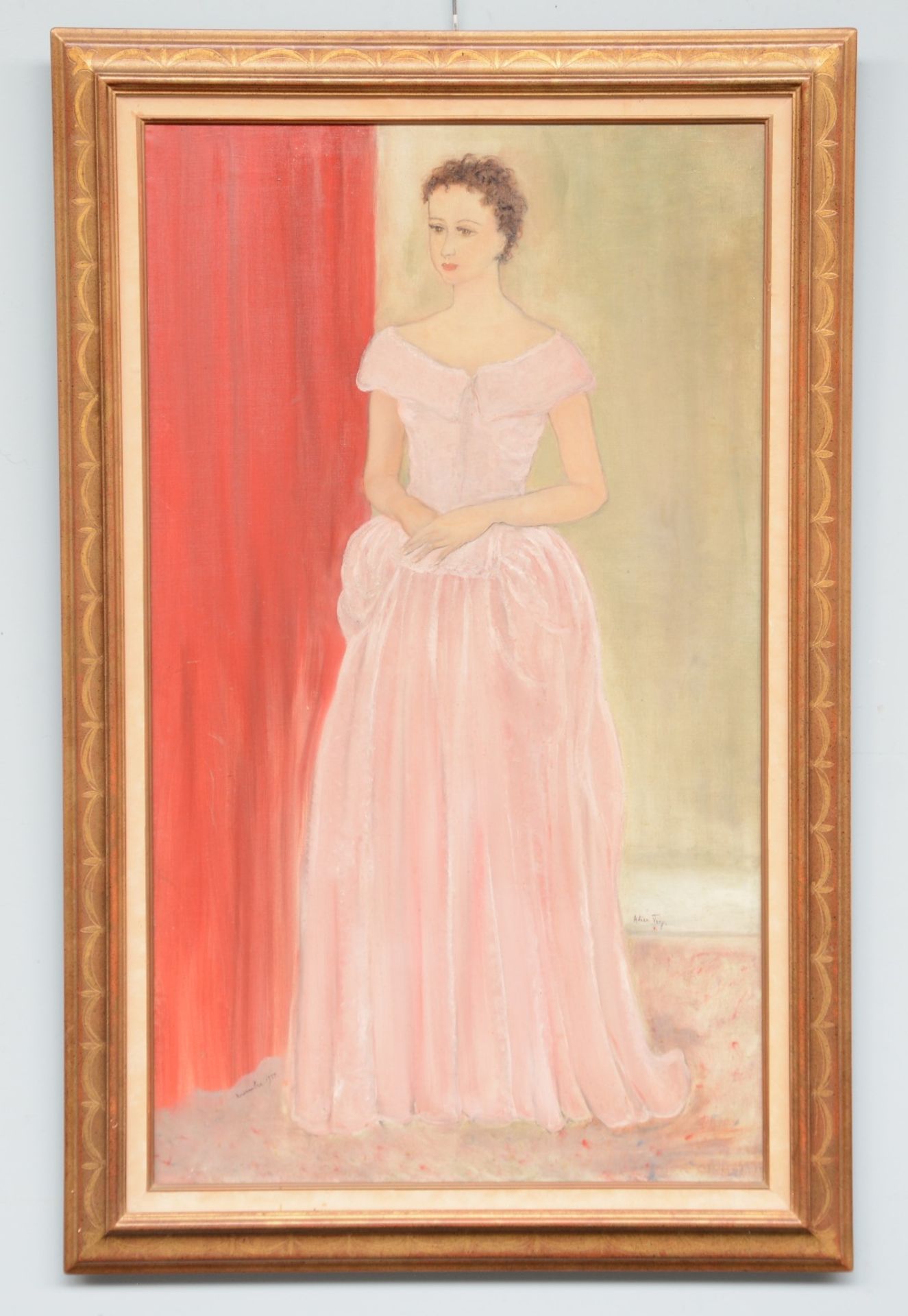 Frey A., portrait of a lady, oil on canvas, 70 x 120 cm