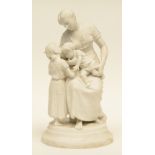 Levasseur H., a mother and her children, biscuit, (the base with rim chips), H 46,5cm