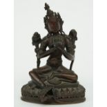 An Oriental bronze Bodhisattva, H 18,5 cm