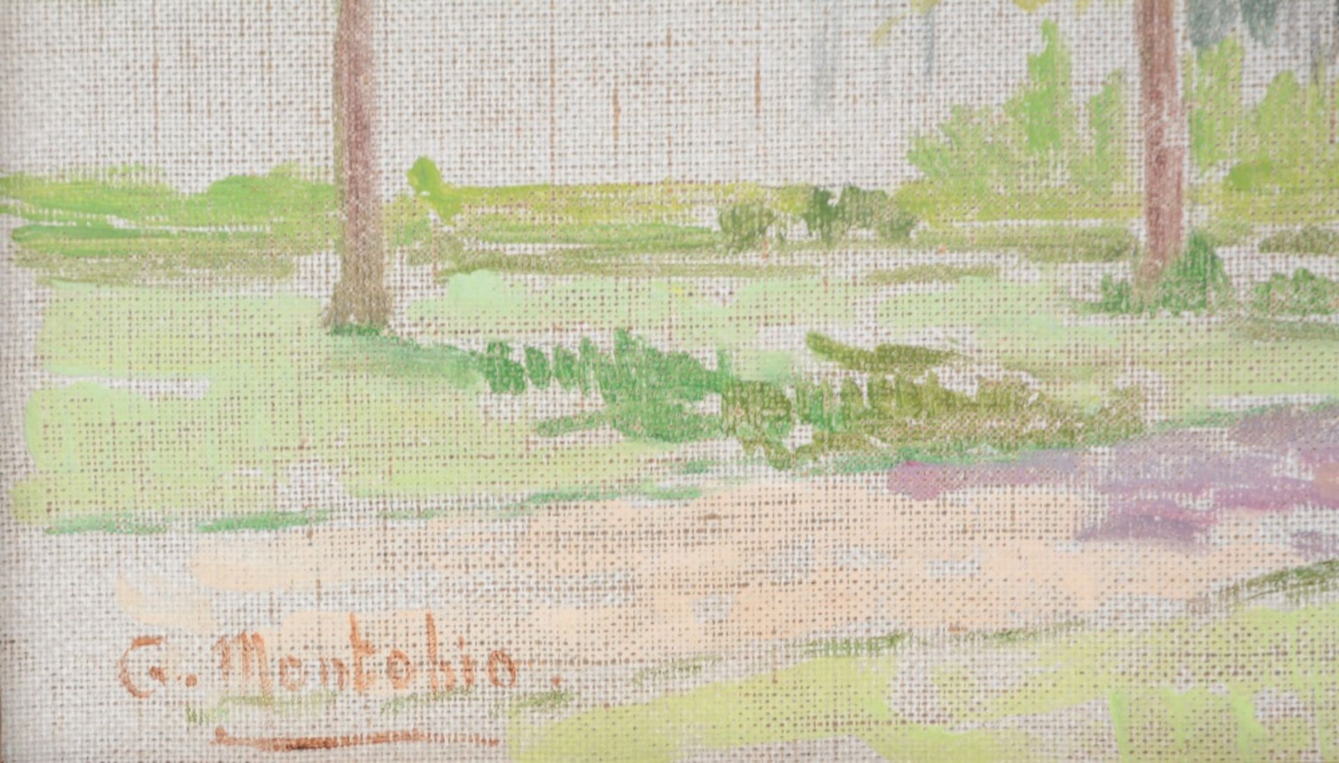 Montobio G., a luminist rural view, oil on canvas, 50,5 x 60,5 cm - Image 3 of 4