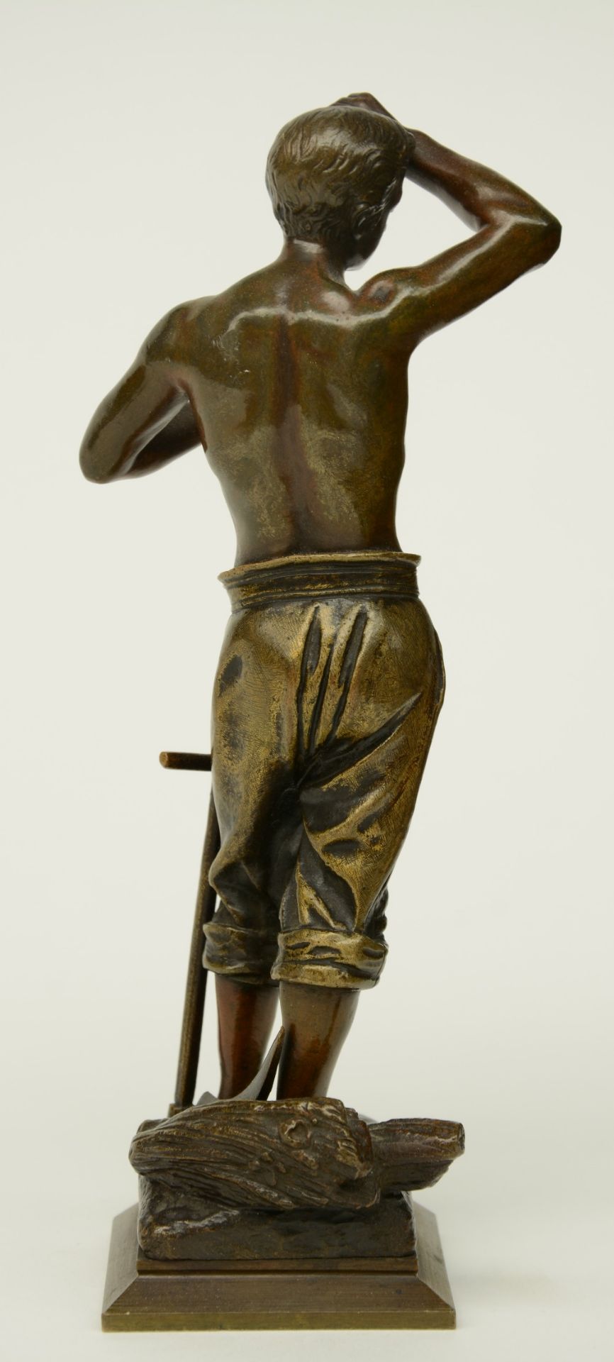 Causse J., patinated bronze sculpture depicting a mower, H 20 cm - Image 3 of 7