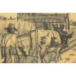 Malfait H., 'Farmer on his land', charcoal, 36 x 54 cm