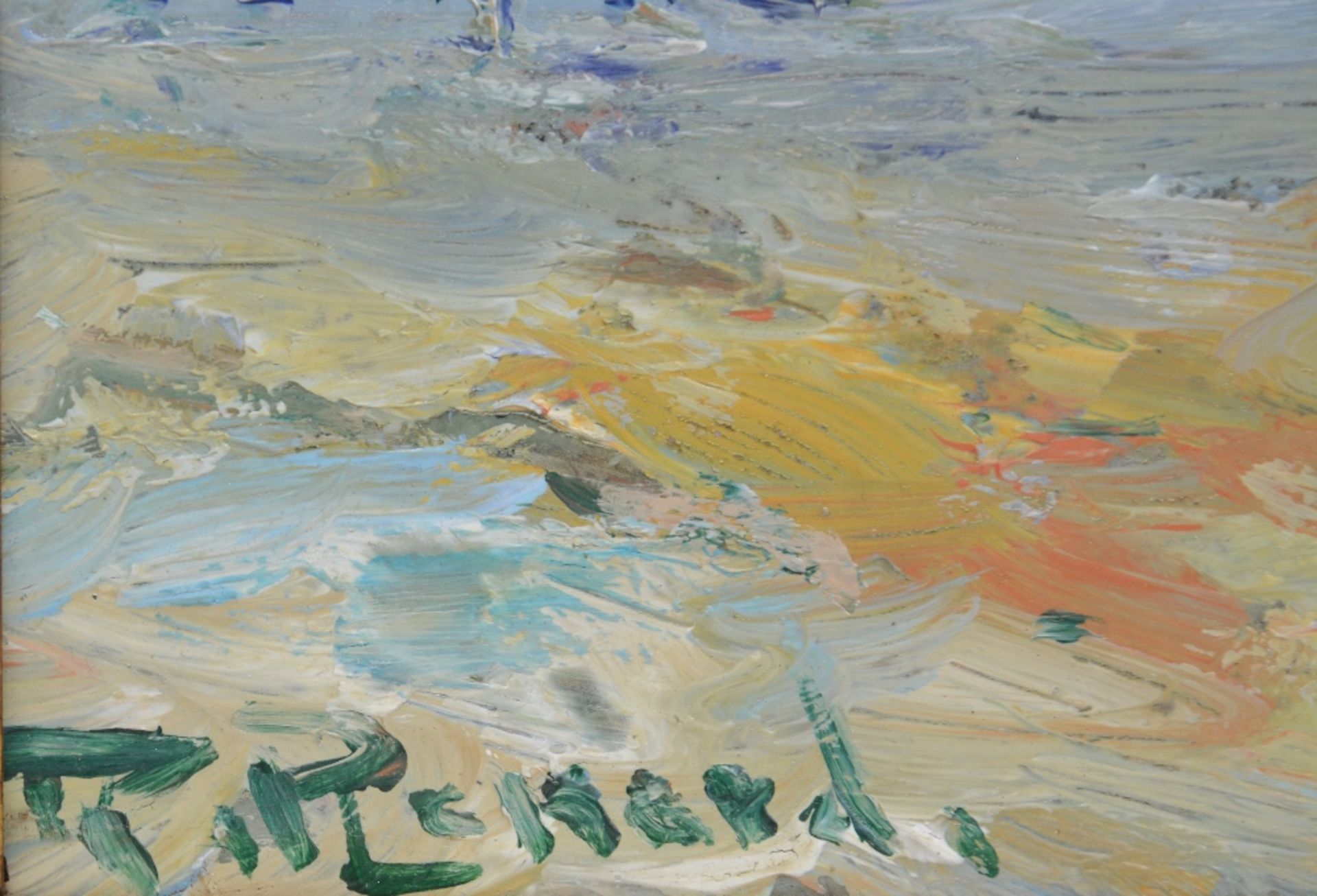 Renard P., figures on the beach, oil on cardboard, 21,5 x 29 cm - Image 3 of 5