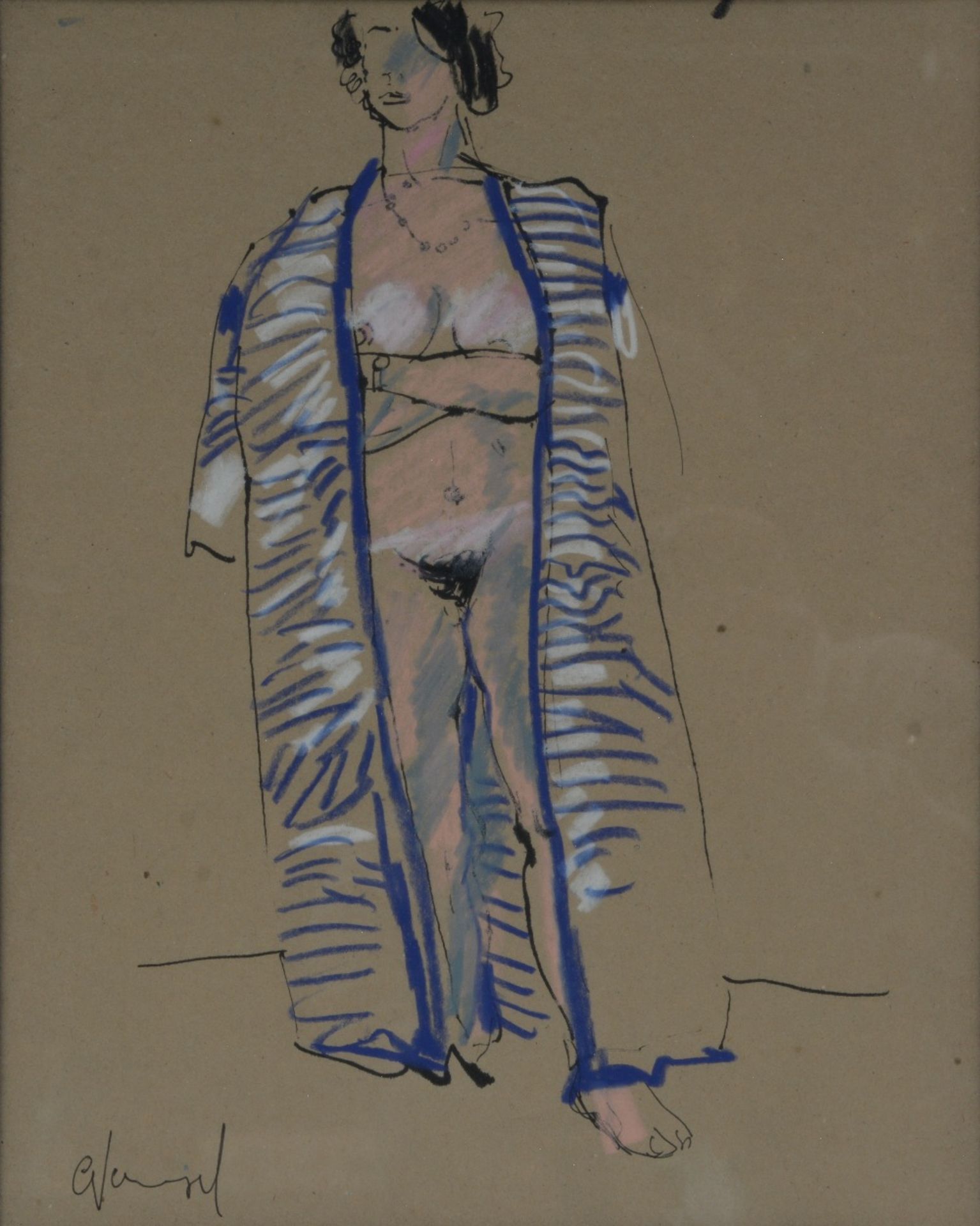 Vervisch G., two female nudes, Indian ink and pastel, 23 x 29 - 23 x 29 cm - Bild 3 aus 6