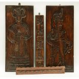 Various 19thC gingerbread boards, 4 x 45 - 27 x 63 cm