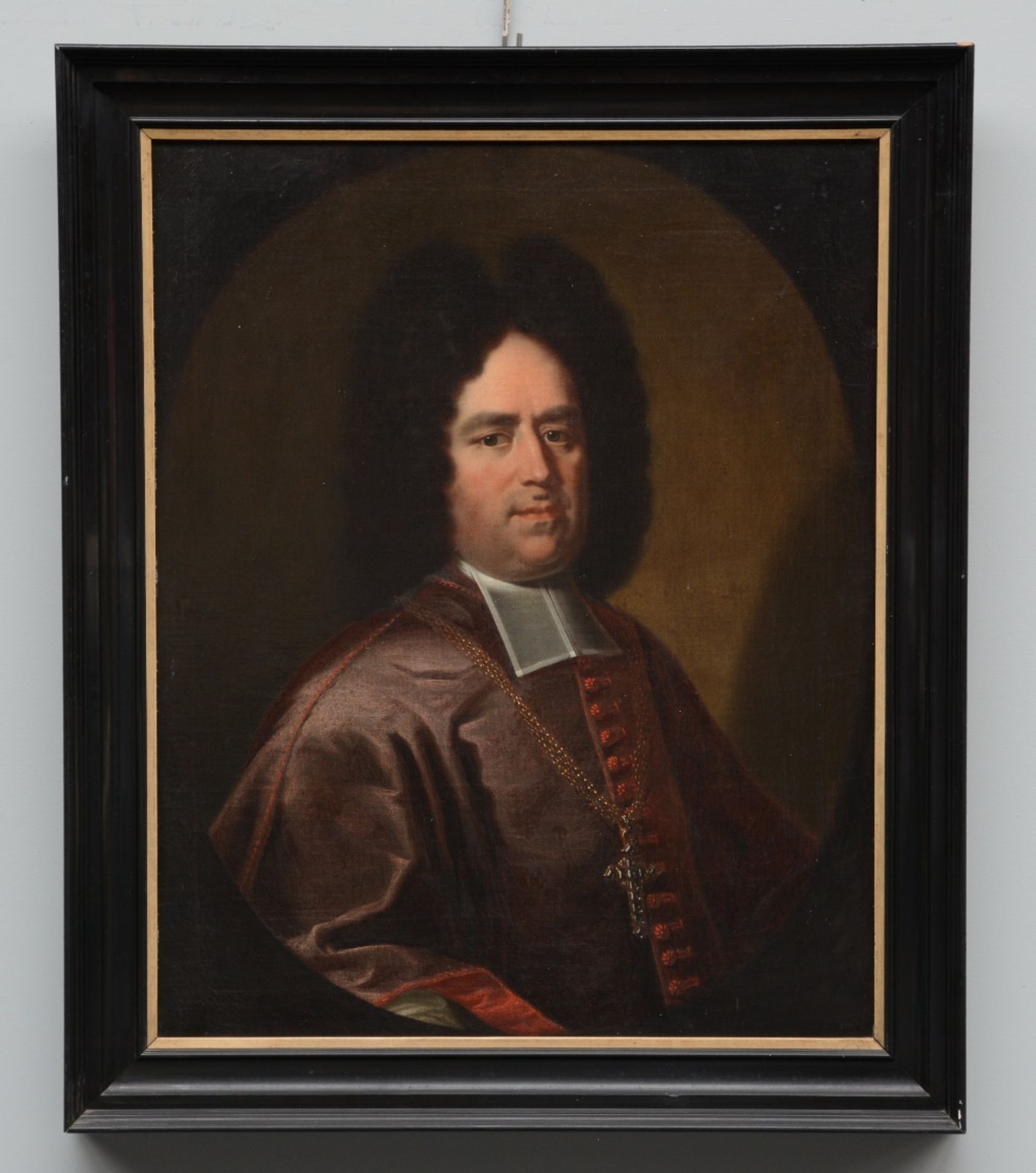 No signature, portrait of a higher clergyman, oil on canvas, first half 18thC, 68 x 84 cm - Image 2 of 7