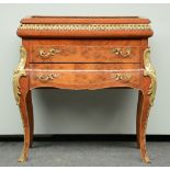 A LXV-style neoclassical rosewood and walnut veneered commode-vitrine, with gilt bronze mounts, H 90