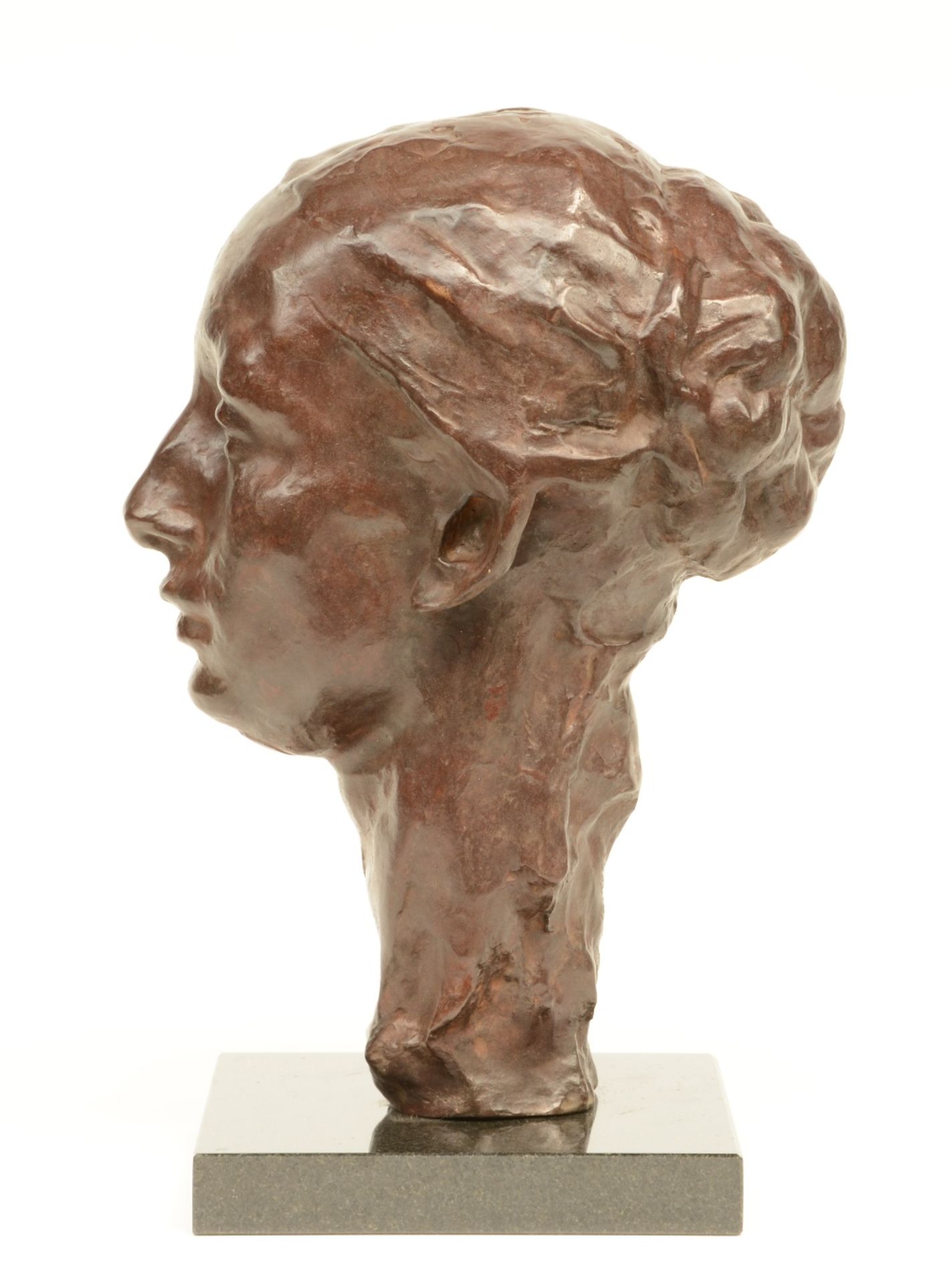 Wouters R., portrait of Nel (Mrs. Wouters), bronze, mounted on granite base, H 40,5 (with base) - - Image 2 of 10