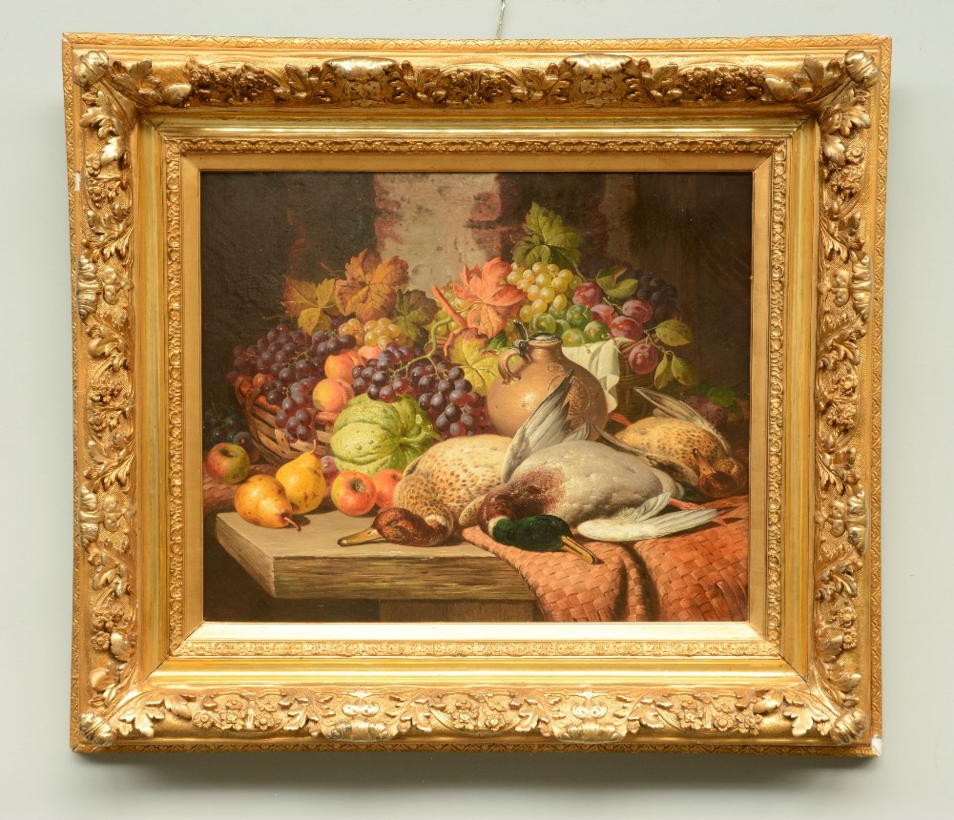 Bale Th., a still life with fruits and birds, oil on canvas, dated 1887, 71 x 92 cm - Image 2 of 6