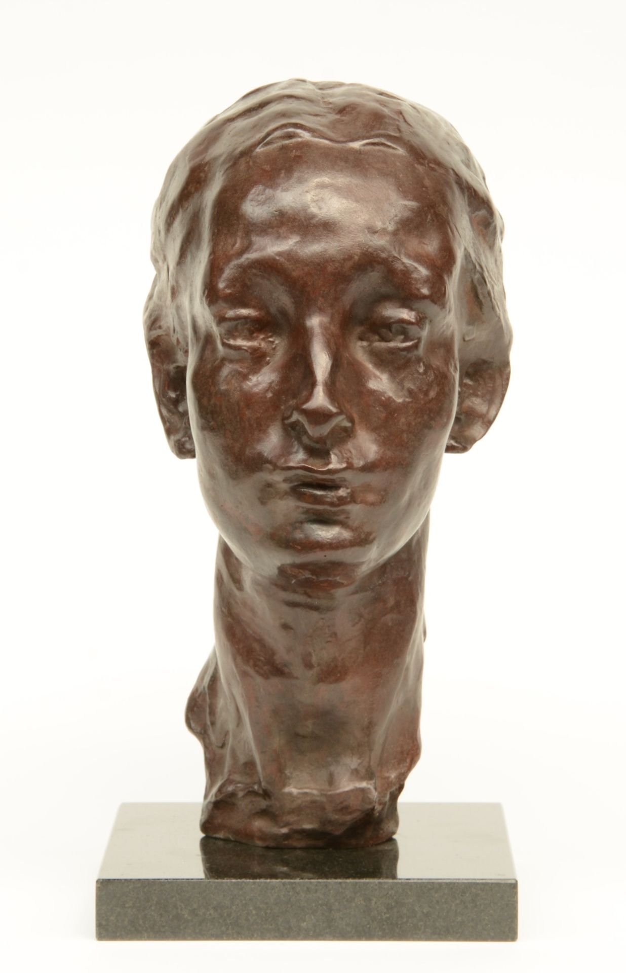 Wouters R., portrait of Nel (Mrs. Wouters), bronze, mounted on granite base, H 40,5 (with base) -