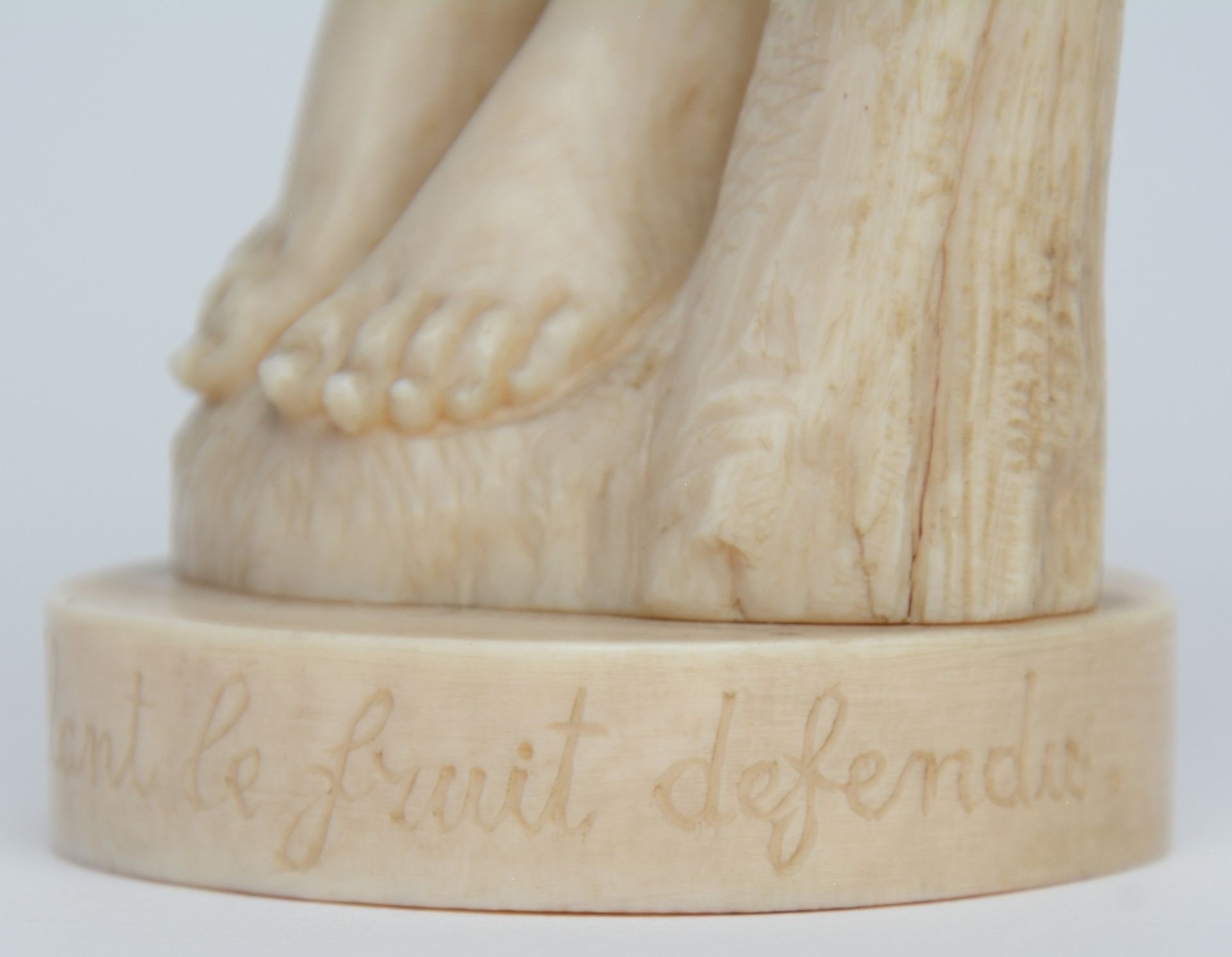 Monogrammed D.E.C. fecit (illegible date in Roman numbers), 'Eve ceuillant le fruit défendu', ivory, - Bild 9 aus 10