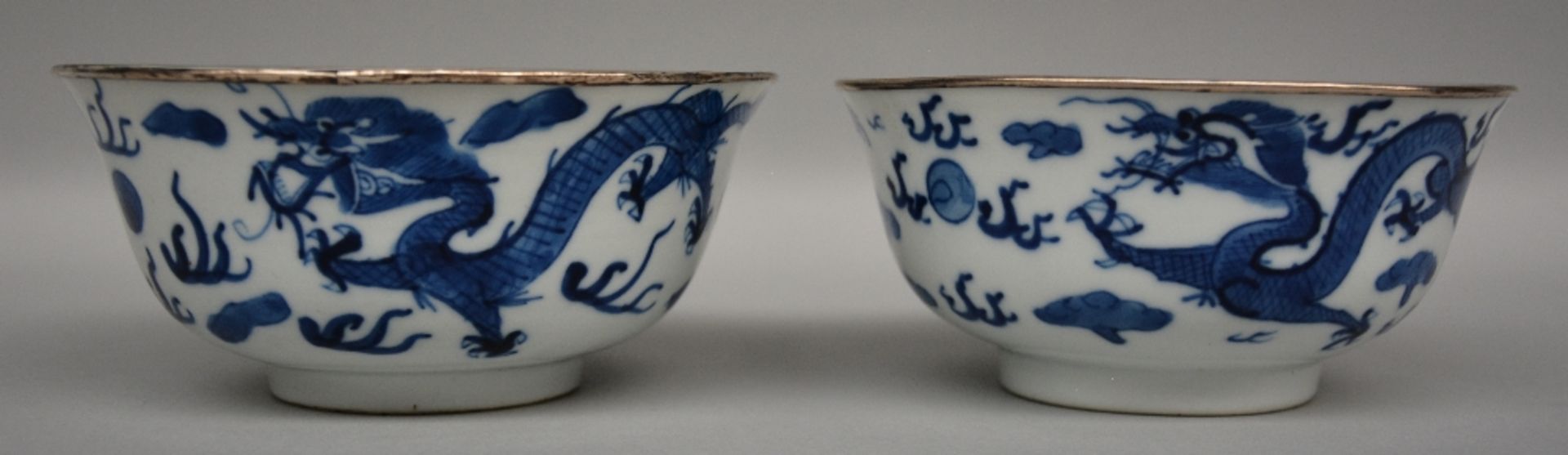 Two Chinese teapots with imari and India ink decoration, 18thC (chips); added two Chinese blue and - Image 9 of 15