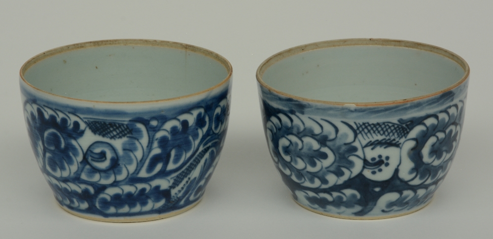Two Chinese blue and white vases and a tea caddy, floral decorated, with silver mounts, 18th - - Image 13 of 16