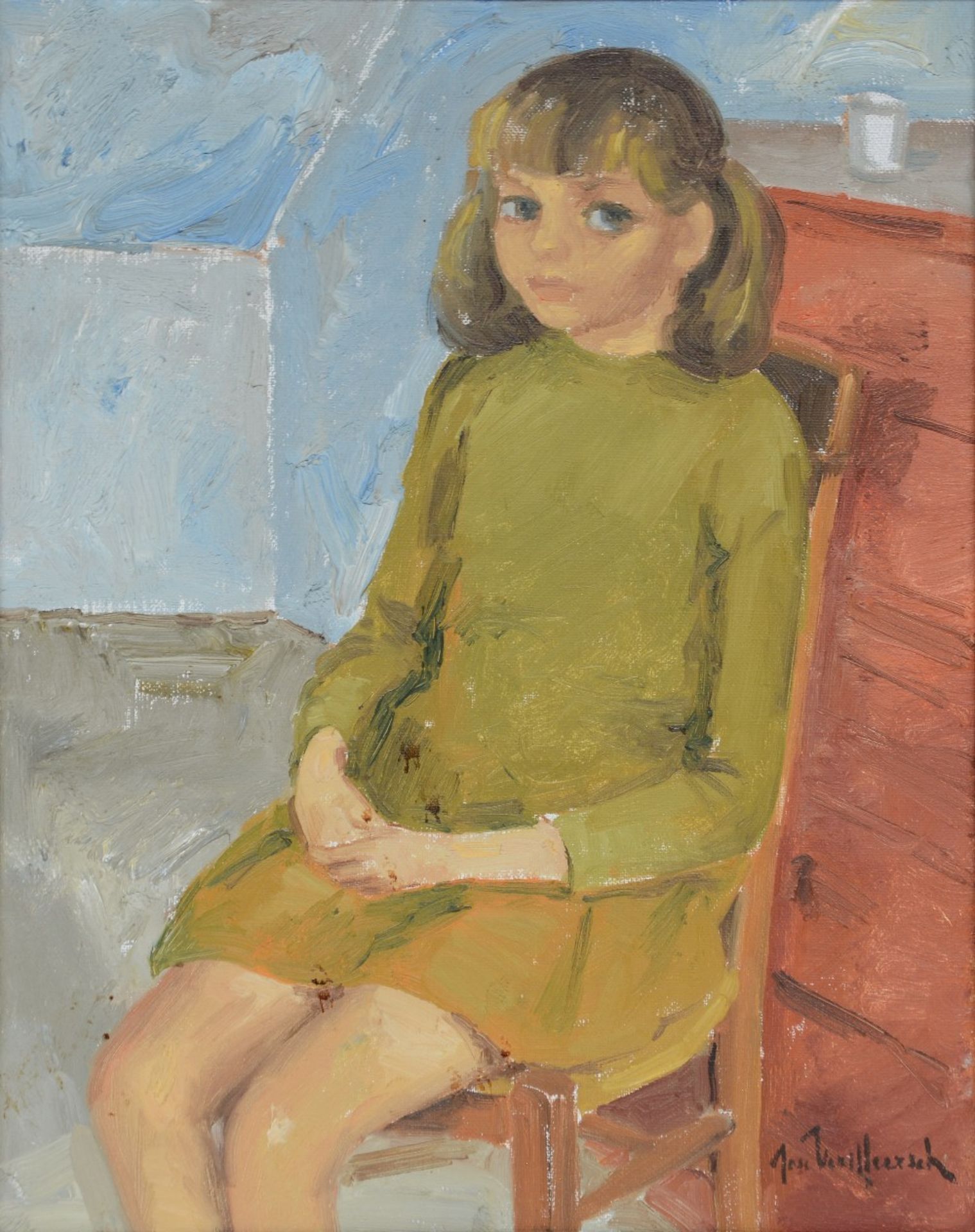 Vermeersch J., portrait of a girl (Vera), oil on canvas, 40 x 50 cm