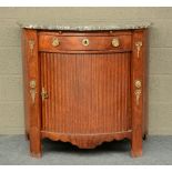 An 18thC Neoclassical mahogany veneered typical Holland cupboard, H 86 - w 91,5 - D 57,5cm