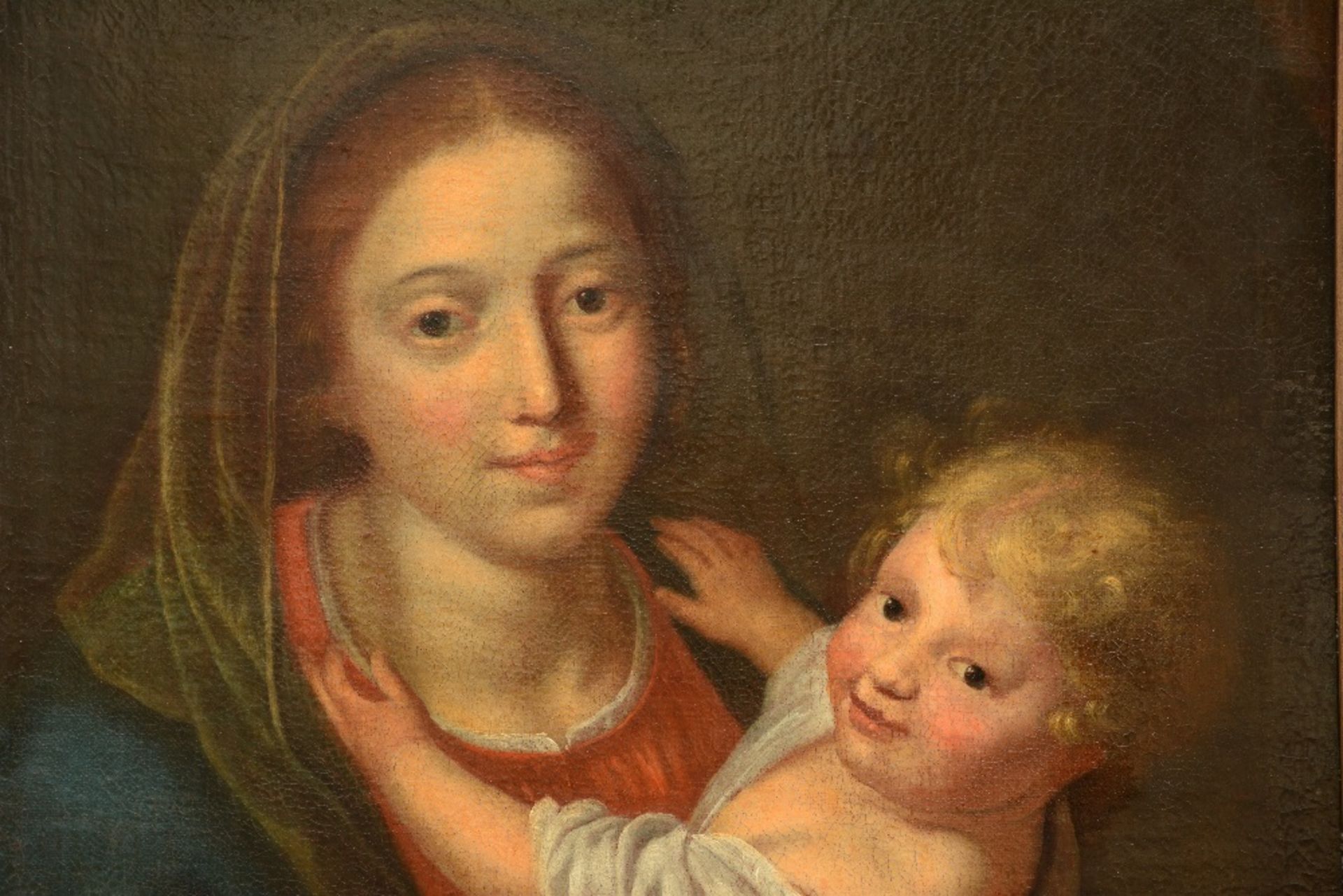 Unsigned (attr. to Cornelis Schut), mother and child, oil on canvas, late 17thC, 52 x 63,5 cm - Bild 5 aus 5