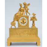 A rare ormolu mantel clock, decorated on top with Cupid and Psyche, the dial marked 'Gérard à