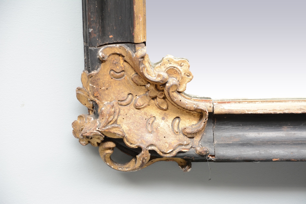 A Rococo style and period sculpted wood wall mirror, H 148 - W 83 cm - Image 3 of 5