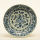 A Chinese blue and white Ming deep dish, Diameter 32 cm