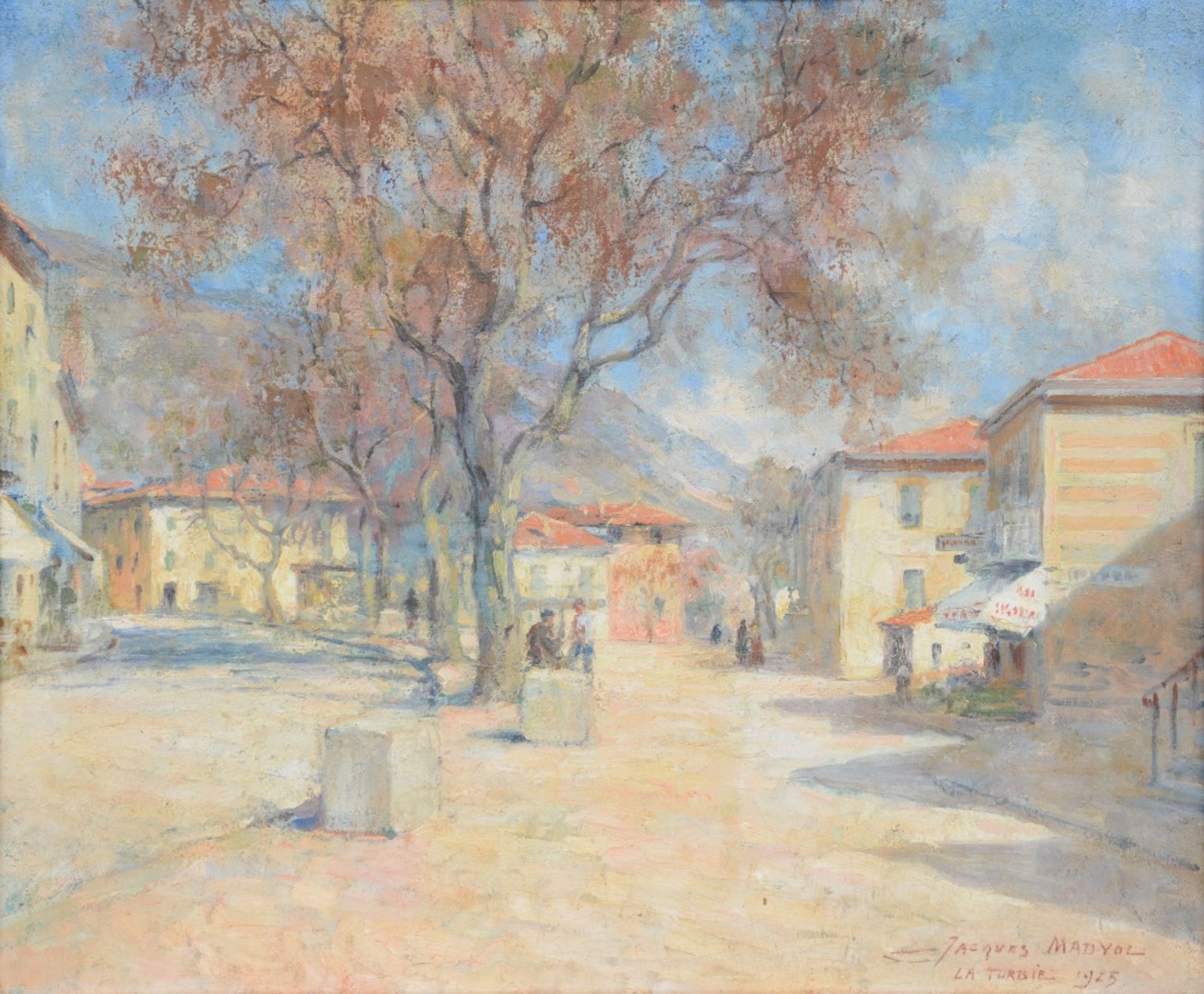 Madyol J. view on La Turbie, oil on canvas, dated 1925, 54 x 64,5 cm